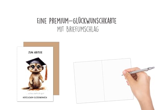 Edition Seidel Premium Glückwunschkarte zum Abitur mit Umschlag. Abiturkarte Karte Grußkarte Spruch Sprüche Abschluss Abi Prüfung Schule Erfolg Mann Frau Jugendliche Jugendlicher (PR181 SW026)