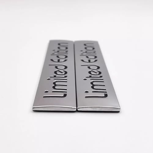 Image of Pair Set Limited Edition Sticker Emblem 3D Badge Decal Car Rear Trunk Accessories (Silver Black)