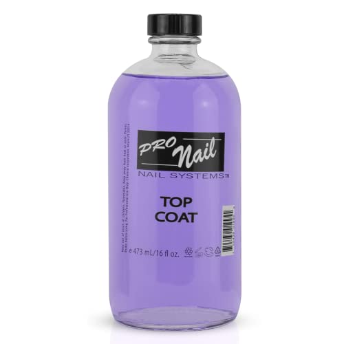 PRONAIL - Nail Polish Top Coat 16 Oz - Professional Strength, Long Lasting, Manicure and Pedicure, High Gloss Shine and Chip Resistant