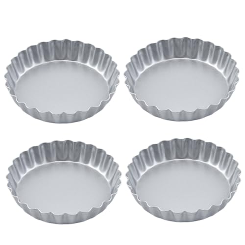 OUNONA 4pcs Non Stick Carbon Steel Baking Creative Dessert Baking Trays for Egg Tarts and Cakes Lightweight Easy to Clean Bakeware