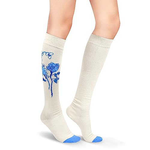 Image of Benefeet Womens Knee High Striped Checkered High Knee Socks Cotton Long Sports Tube Socks