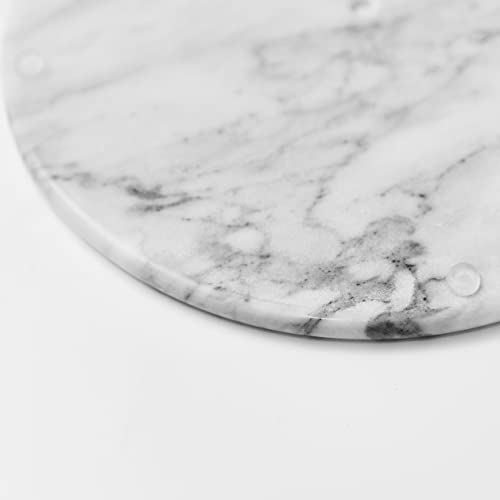 Kota Japan Premium Natural Stone Marble Round Cutting, Serving And Cheese Tray Board | 11.75" X 0.75" Stone Plate For Kitchen, Parties Or Bathroom Vanity #TOP1