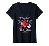 Womens Red Hat It’s All About The Hat Gift V-Neck T-Shirt