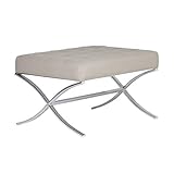 Studio Designs 72007 Bonded Leather Atrium Ottoman, Mushroom, 29'W x 22'D x 17.5'H