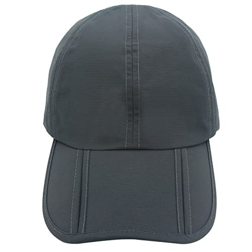Sumolux Men Women Outdoor Rain Sun Hat Waterproof Quick-Drying Long Brim Collapsible Portable Hat Gray #TOP1