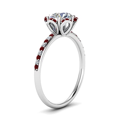Image of 55Carat Choose Your Gemstone 6 Petal Ring Sterling Silver Round Shape Halo Engagement Rings Well Shaped for Any Gift Giving Occassion Modern Style Enchating Women US Size 4 to 12