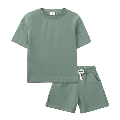 La Mejor Selección de Ropa de Cricket para Niño los 5 mejores. 39 Conjuntos deportivos de verano para niños, 2 piezas 2025, de moda, casual, ligero, cuello redondo, manga corta y pantalones cortos con cordón, 1-13 años, #A01-Verde del...