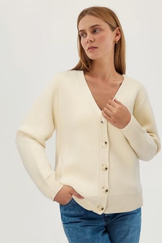Image of Newshows Womens Fall Fashion 2024 Wool Blended Cardigan Sweater Button Down Long Sleeve Knit Outerwear Coats