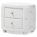 Bowery Hill 2 Drawer Faux Leather Tufted Nightstand in White
