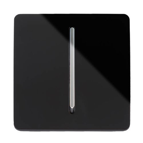 Trendi - Interruptor de luz táctil de 10 A, 3 vías, intermedio, artístico, moderno, brillante, color negro