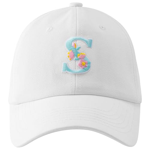 MEINICY Womens Cotton White Baseball Cap for Travel, Running, Tennis,