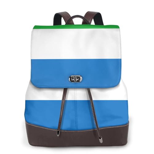 Sac à dos en cuir Sierra Leone noir, élégance et résistance pour voyage et ordinateur