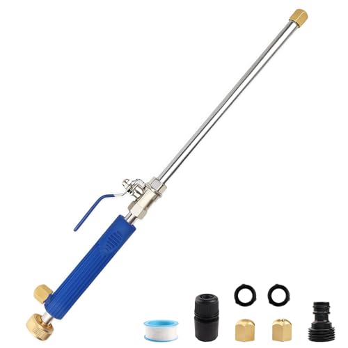 High Pressure Jet Hose Nozzle Attachment Wand，Power Washer Hydro Nozzle Attachment,Wand Lance for Gutter Patio Car Pet Window Glass Blue