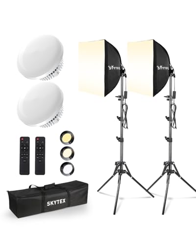 Skytex Softbox Lighting Kit(2Pack), 16x16in Soft Box|Upgrade 135W 2700-6400K 100V-240V