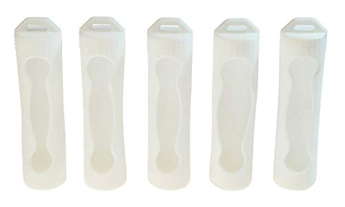 Armerah 18650 eCig Vape Akku-Schutzhülle, Silikon, Gummi, Weiß, 5 Stück Cover