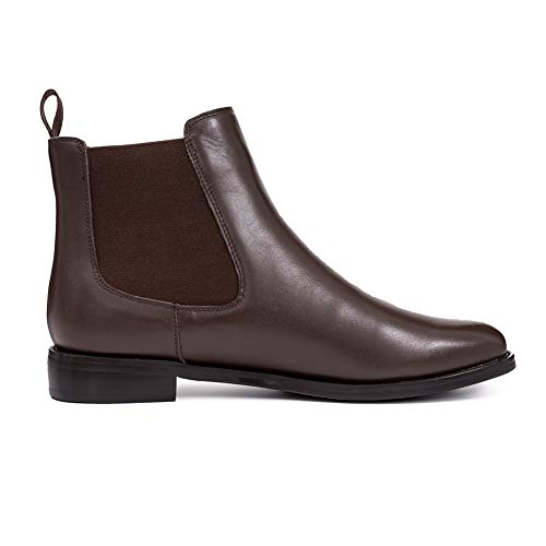 ONEENO Women's Classic Leather Chelsea Boots3