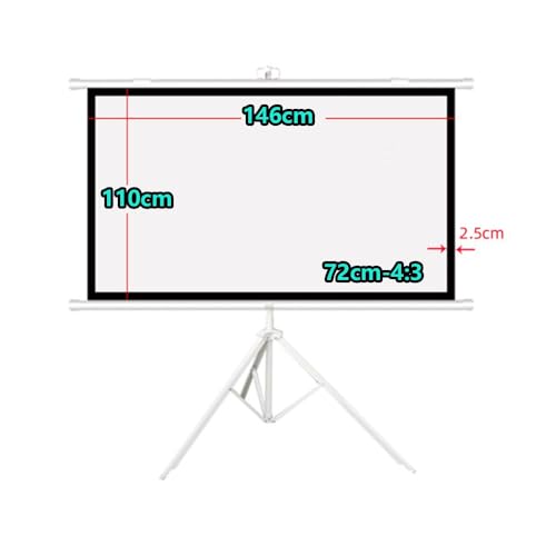 Pantalla portátil proyector 72 pulg 4:3 con trípode miniatura 7