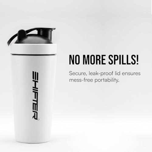 Image of Shifter Stainless Steel Gym Shaker Bottle 750ml | Leakproof Metal Protein Shaker for Men & Women | BPA Free, Odour Resistant, Rust-Free Steel Sipper for Gym, Workout & Sports (WHITE)