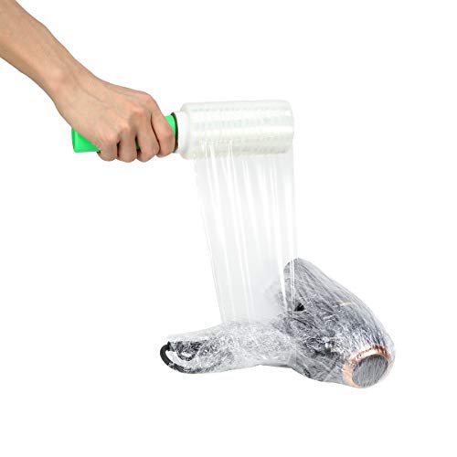 Mini Stretch Wrap Film With Handle For Pallet Wrap, Moving Supplies Stretch Wrap & Shrink Wrap - 80 Gauge, 4.7 Inches X 328 Ft By C Crystal Lemon #TOP2