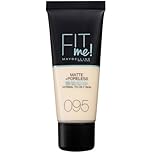 Maybelline Fit Me Foundation, Lightweight Medium Coverage, Blendable With a Matte and Poreless Natural Finish, For Normal to Oily Skin, Shade: 095 Fair Porcelain, 30ml