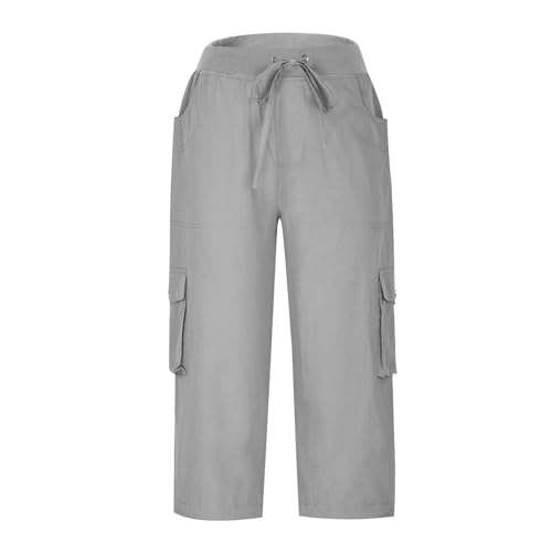 Cargo Capris for Women Dressy Casual Drawstring Hiking Capri Pants Summer Travel Outdoor Trousers with Multi Pockets3