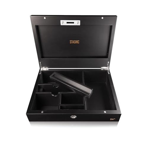 Boîte en bambou verrouillable pour protéger vos objets précieux noir - 7