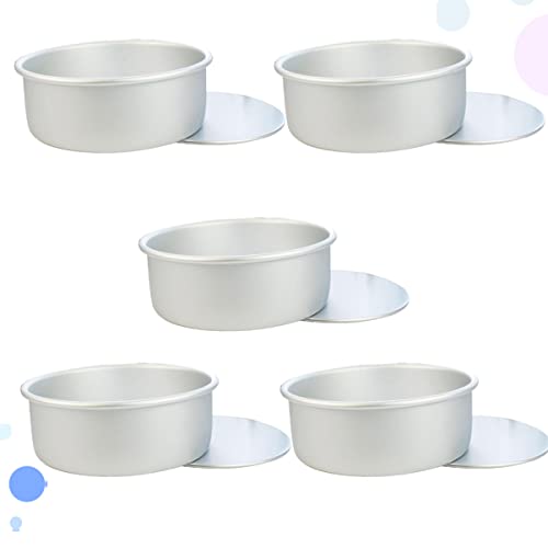 TOYZFRIENDY 5pezzi Stampo Per Torta Rotondo in Di Alluminio Antiaderente Rotondo Rimovibile Teglia Per Mini Torte Utensili Per Dolci