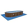Bestway Hydrium 24' x 12' x 52" Above Ground Pool, Oval Steel Side Wall Frame Outdoor Swimming Pool Set with Sand Filter Pump, Ladder & Accessories