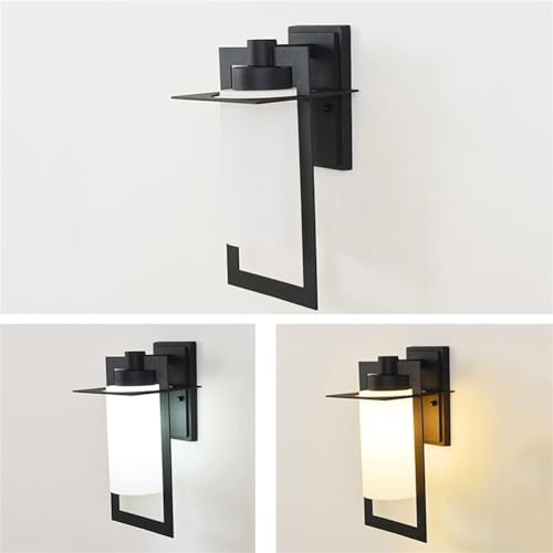 Lanterne murale d'extérieur Luxe en finition noire avec éclairage LED