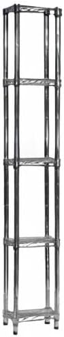 Miniatura 8 de Shelving Inc. Estantería de alambre cromado de 8 pulgadas de profundidad x 12 pulgadas de ancho x 54 pulgadas de alto con estantes de 5 niveles,