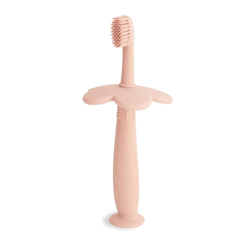 mushie Flower Toddler Training Toothbrush (Blush)