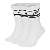 Nike Unisex Sportswear Essential Crew Socken, White/Black, M