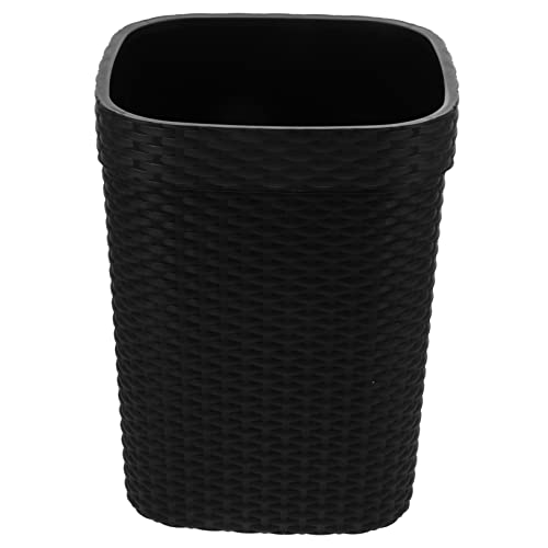 Caneca de basura plástica rectangular negra de 1.25 lb miniatura 1