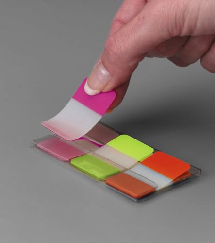 Post-it Haftstreifen Index Strong - 36 Haftstreifen 25,4 mm x 38,1 mm - Farben: Orange, Pink, Grün - Zum Markieren, Hervorheben oder Farbcodieren wichtiger Informationen