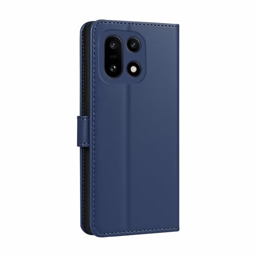 Image of AIBEX Shock Proof Flip Compatible for OnePlus 15 5G Flip Cover Leather Finish | Inside TPU with Card Pockets | Wallet Stand | Complete Protection Flip Case Blue