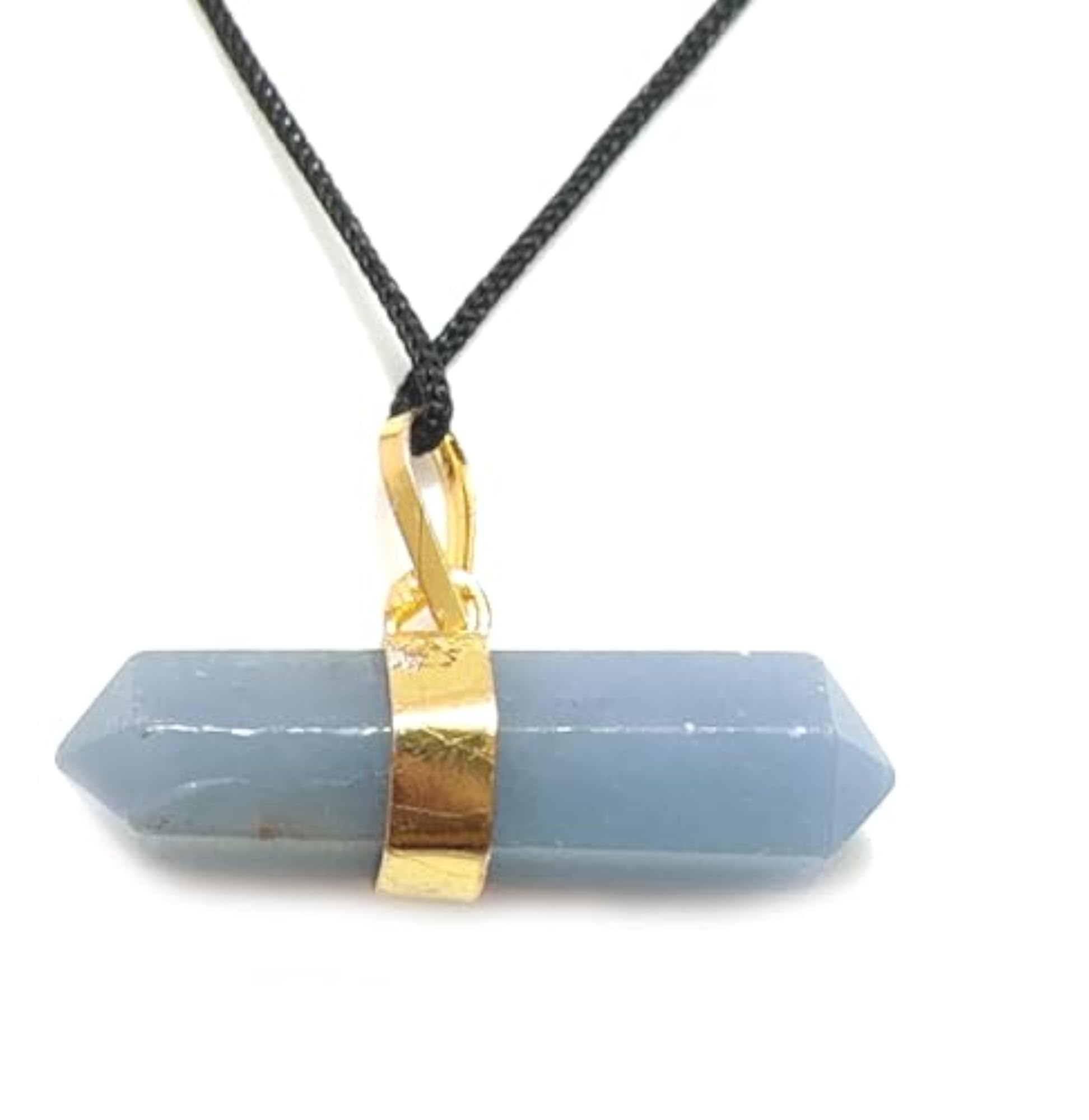 Natural Angelite Double Point Crystal Stone Pendant