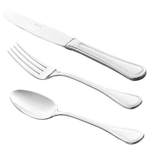 WOLFF Faqueiro de Aço Inox Avalon 30 Peças - Mesa Posta - Itens Para Casa - Utensílios de Cozinha, E