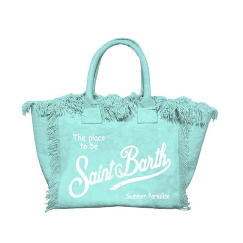 Sac Colette Saint Barth grand cabas toile coton vert d'eau