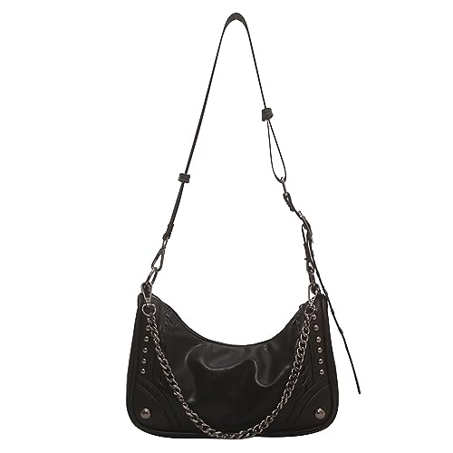 Women's Shoulder Bag Punk Style Rivet Y2K Purse With Chain Crossbody Bag
