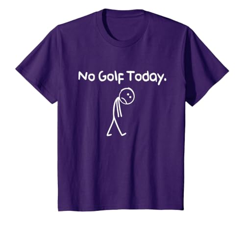 Funny No Golf Today Sad Stickman Golfer Golfers Men Women T-Shirt, Youth, Purple, 3T