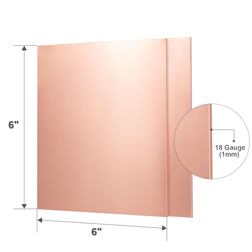 2 Pack 18 Gauge Copper Sheet