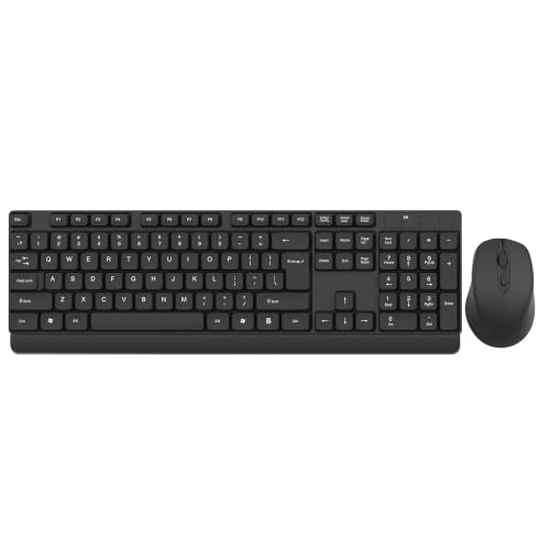 Image of ANT Master 22 Wireless Keyboard and Mouse Combo, Full Size 104 Keys with Numpad, 2.4GHz USB Receiver, 800 /1200 /1600 DPI Adjustable Mouse, Up to 10m Range for PC Laptop Windows Mac Linux Android