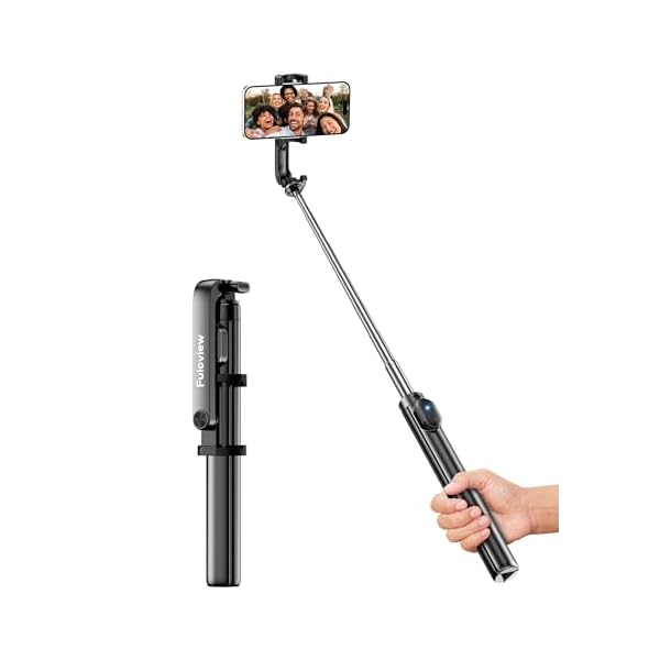 67‘’ Selfie Stick Travel Tripod, Extendable Tripod for iPhone with Wireless Remote Control and Phone Holder, iPhone Stand for Photograph, Compatible with All Cell Phones, Black