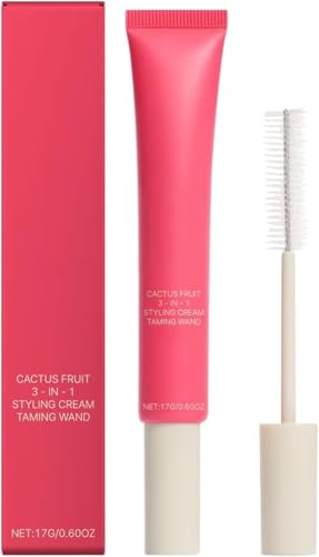 Hair Cactus Fruit 3-in-1 Styling Cream & Taming Wand, Frizz Control and Edge Styler, Cactus Fruit Smoothing Stick Hair, Tame Flyaways, Smooth Frizz, Style Edges, Shiny Hair, Vegan (17g, 1PC)