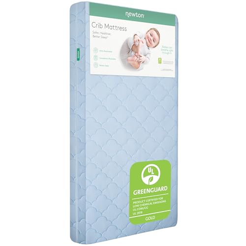 Image of Newton Baby Crib Mattress - Infant & Toddler Mattress, Baby Bed Mattress, Dual-Layer, Safe, Breathable & Washable Mattress, Removable Cover, Deluxe 5.5 inch-Thick Cushion, Sky Blue