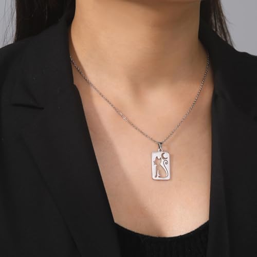 Collier lune en argent 925 de style vintage ciselé main - 2