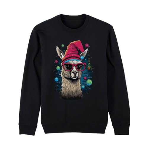 Weihnachtspullover Cooles Lama bunt Pullover mit Renntier...