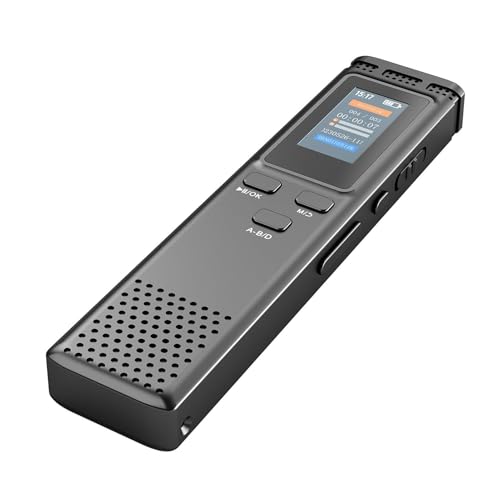 Reproductor de música MP3 de 8 GB activado por voz digital con reducción de ruido, 30 horas, soporte de dispositivo, contraseña para conferencias, reuniones, clases, entrevistas