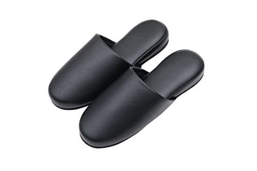 TOKYO SLIPPER 【水拭きOK・抗菌】ビニールスリッパ 5足セット 室内用 防水 お手入れ簡単 清潔 来客用 業務用 男女兼用 前閉じ(L, ブラック, large)（Amazon）