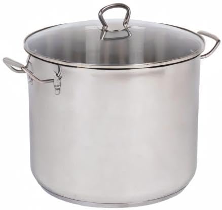 Miniatura 10 de Camerons Olla de 24 cuartos de galón con tapa, olla de acero inoxidable de tres capas de grado profesional 1810 Olla de grado comercial con